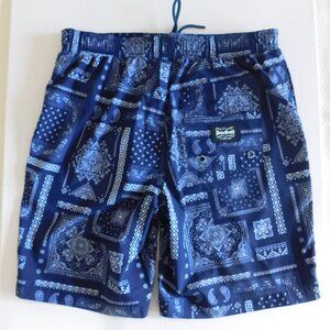 Dogg Supply Snoop Dogg Men's Blue Paisley Print Swim Trunks Shorts Size M